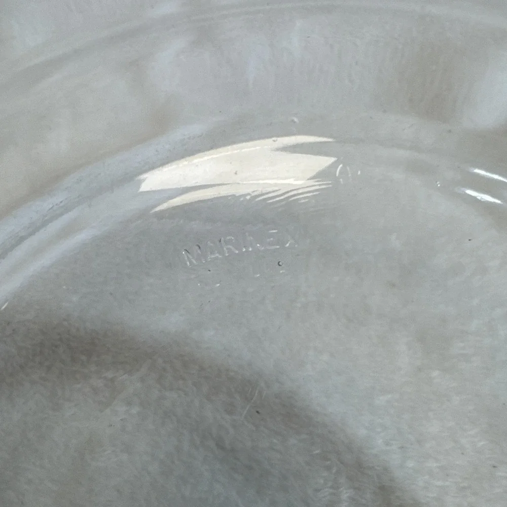 Vintage Marinex Glass Round Casserole Baking Dish Made in Brazil Clear P28